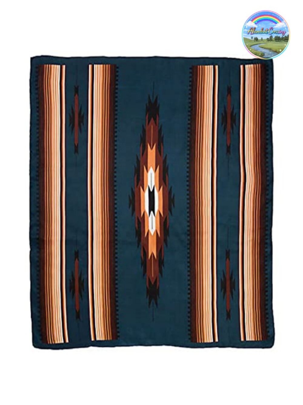 Aztec Silk Scarf with Hand Stitched Hem - 8 MM Weight Silk - Striped Pattern -